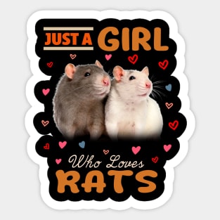 Just A Girl Who Loves Charming Rat Chic Tee Tailored Whiskers Sticker